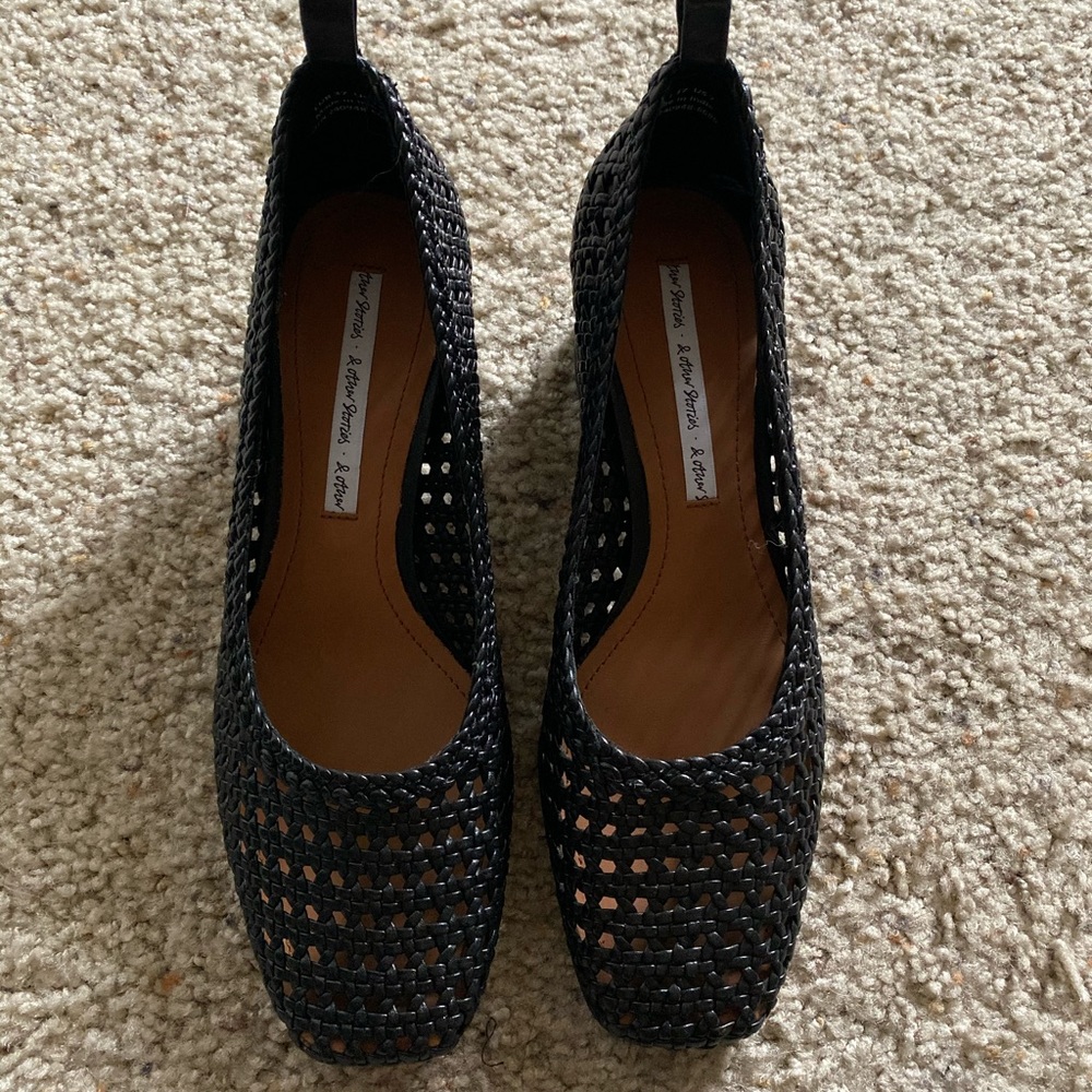 & Other Stories, Square toe, black woven pump
